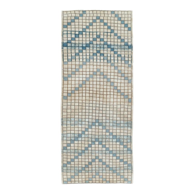 Galerie Shabab Collection Mid-20th Century Handmade Turkish Anatolian Modernist Small Runner For Sale
