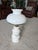 Bring timeless cottage charm to your home with this beautiful vintage hurricane table lamp featuring a glossy white milk...