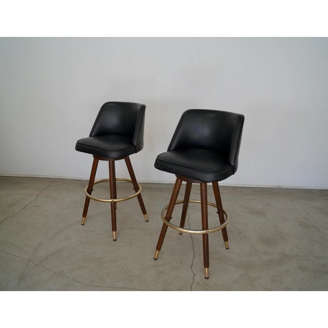 Wood Mid-Century Modern Bar Stools - a Pair For Sale - Image 7 of 13