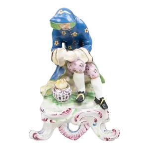 Antique 18th Century English George III Bow Porcelain Seasons Figure Emblematic of Winter 1765