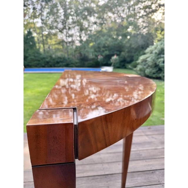 Neoclassical Flame Mahogany Demi-Lune Accent Table For Sale - Image 3 of 18