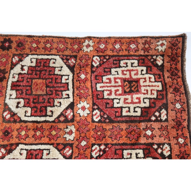 Antique Konya Rug Hallway Runner – Tribal Geometric Masterpiece Runner Rug -3' 6'' X 13' For Sale In Tampa - Image 6 of 14