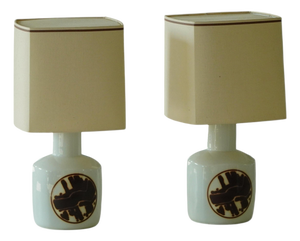 Danish Modern Porcelain Table Lamps from Bing & Grøndahl, 1960s, Set of 2