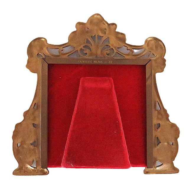 Victorian Gorham Art Nouveau Brass Picture Photo Frame Fits 3 1/2" X 3 1/2" For Sale - Image 3 of 3