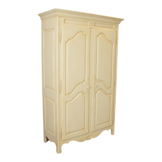 Ethan Allen Country French Cream Painted Armoire Chairish