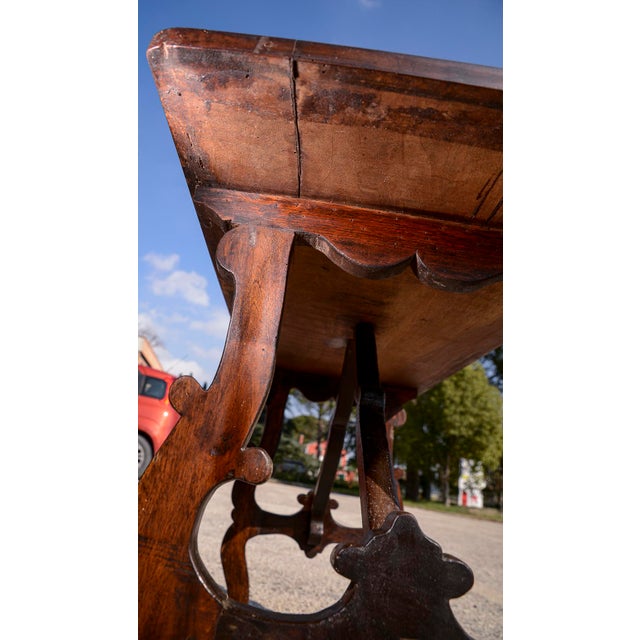 Goat-Shaped Side Table with Lyre-Shaped Feet in Solid Walnut For Sale - Image 12 of 18