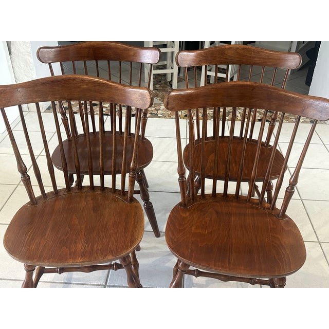 Windsor Chairs by Nichols & Stones, American, 1960, Set of 4 For Sale - Image 3 of 18