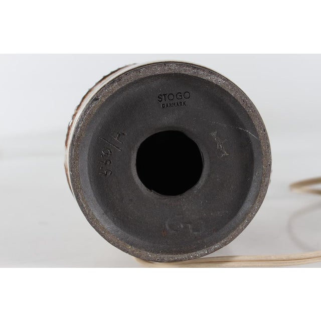 Beige Danish Modern Ceramic Table Lamp, 1960s For Sale - Image 8 of 9