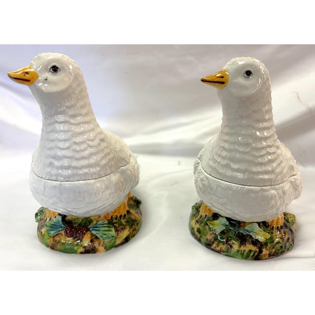 Vintage Italian Porcelain Turtle Dove Boxes- A Pair For Sale In West Palm - Image 6 of 17