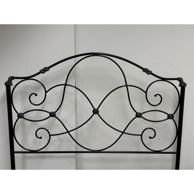 Late 20th Century Queen Size Bombay Company Scrollwork Metal Bed Frame, Vintage For Sale - Image 5 of 12