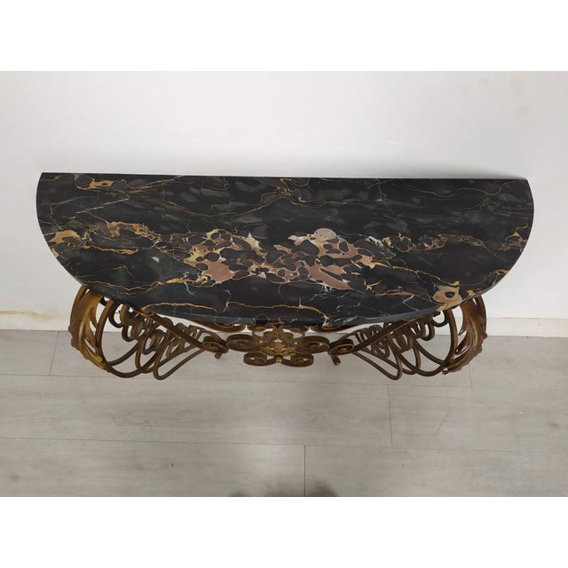 Black Marble Console Table, 1950s For Sale - Image 8 of 18