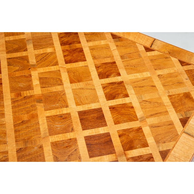 Square Italian Coffee Table with Burl Wood Inlaid Parquetry Top, 1950s For Sale - Image 12 of 15
