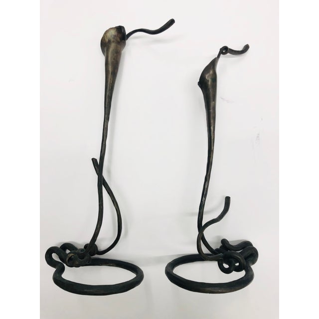 Pair Of Modern Bronze Candle Holders Artist Signed Handmade Chairish