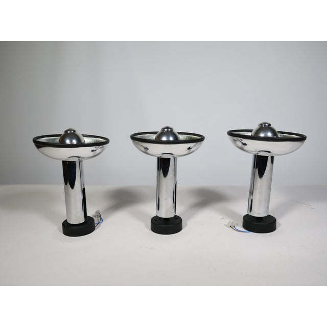 Metal Space Age Chrome Wall Lamps by Staff, 1970s, Set of 3 For Sale - Image 7 of 7