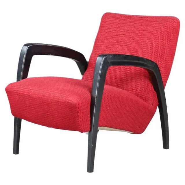 Mid-Century Modern Jan Vaněk Easy Chair in Oak and Upholstery, Cz 1930s For Sale - Image 9 of 9