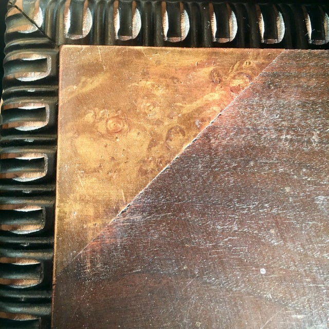 60" Burl Walnut Griffin Base Console Table/Desk/Dining Table With Butterfly Extension For Sale - Image 10 of 13