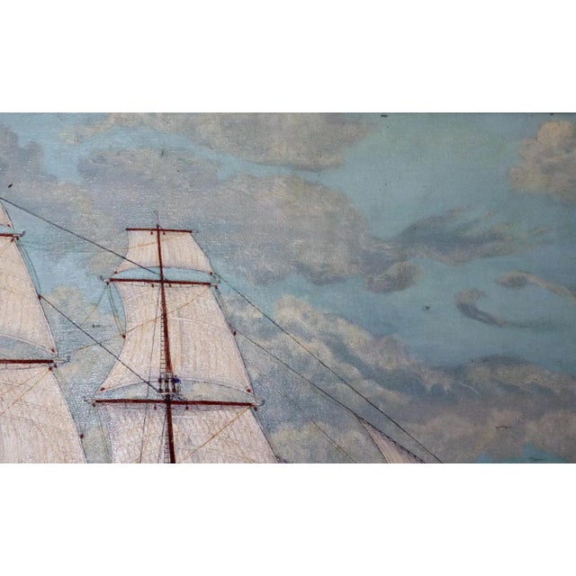 Large Marine Painting of the Frigate Essex by Will B. Robedee For Sale - Image 10 of 10