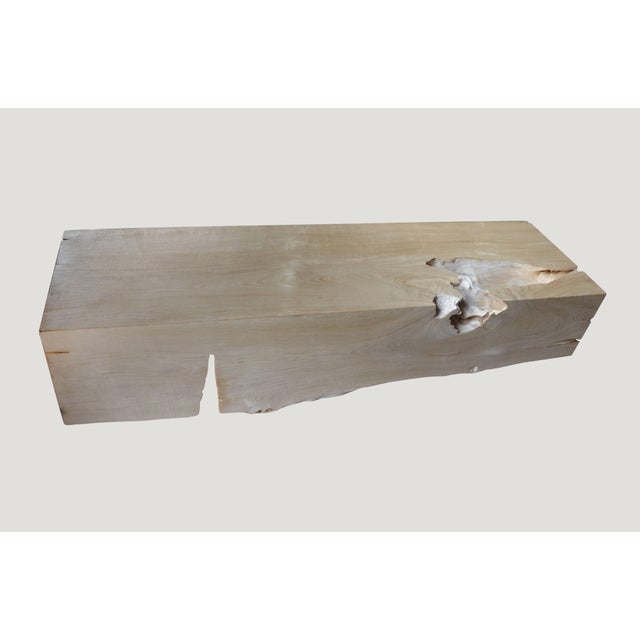 Ivory Andrianna Shamaris St. Barts Teak Wood Bench For Sale - Image 8 of 18