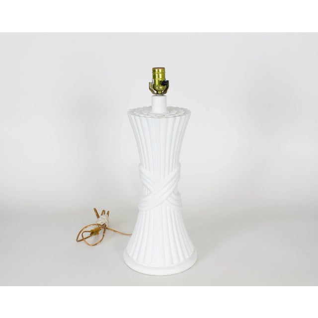 White Plaster Wheat Table Lamp For Sale In Miami - Image 6 of 7