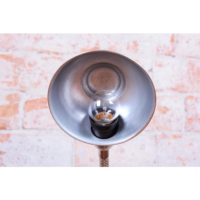 Bauhaus Czech Bauhaus Table Lamp in Chromed Steel and Aluminium by J. Vorel, 1930s For Sale - Image 3 of 13