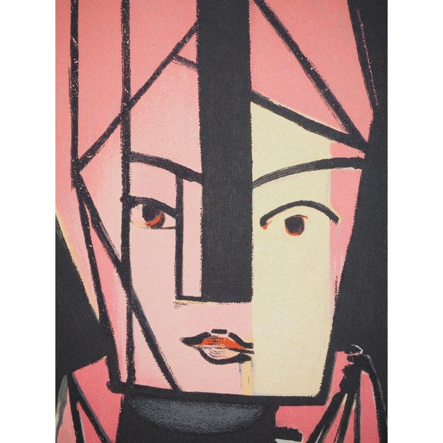 Henri Matisse, White and Pink Cubist Portrait, Lithograph For Sale - Image 4 of 6