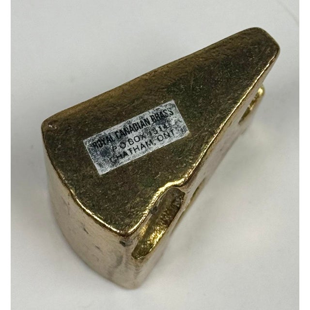 Vintage Brass Cheese Wedge Paper Weight For Sale - Image 9 of 9