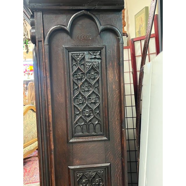 Amazing 19th Century Walnut Gothic Two Door Bookcase For Sale - Image 9 of 9