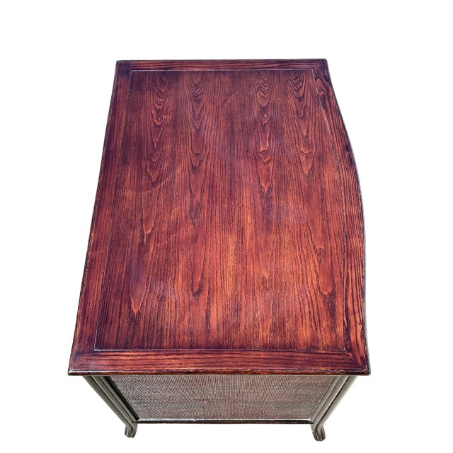 Wood Pair of Barbara Barry for McGuire Caned Bedside Tables in Dark Tobacco For Sale - Image 7 of 9