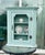 French Provincial Mid-Century Distressed Green Cabinet, With 2 Shelves For Sale - Image 4 of 12