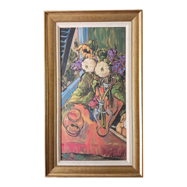 Late 20th Century Jae Dougall Oil on Board Still Life With Nude Free Shipping! For Sale