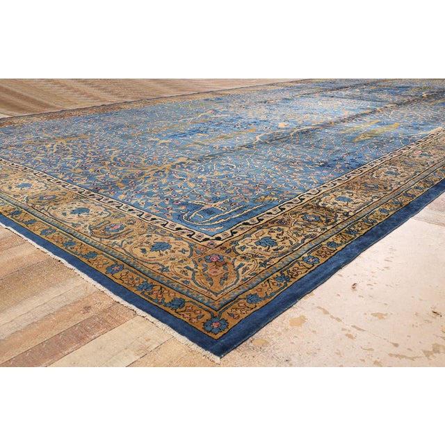 Blue Late 19th Century Indian Agra Rug, 11'06 X 23'01 For Sale - Image 8 of 10