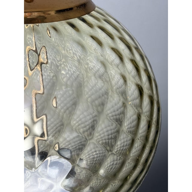 Mid-Century Modern Murano Glass and Brass Ball Lantern, 1950 For Sale - Image 3 of 10