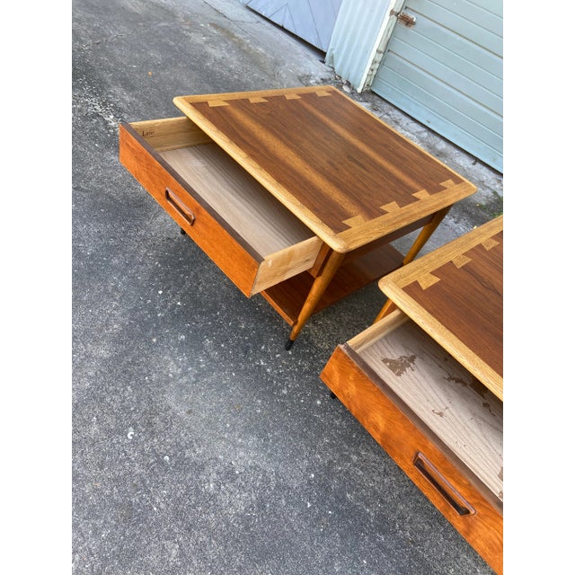Mid 20th Century Lane Acclaim Square Side Tables - a Pair For Sale - Image 10 of 13