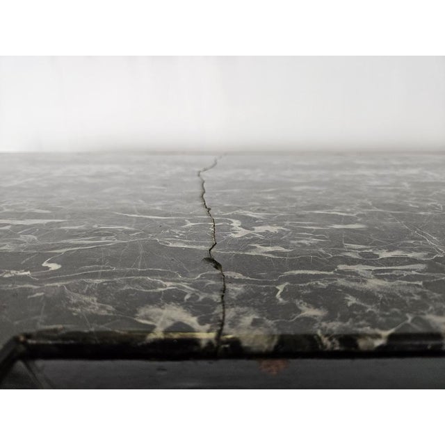 Black Chippendale Sideboard with Marble Top and Sliding Glass, Italy, 1920s For Sale - Image 8 of 18