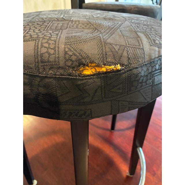 Pace Collection Bar Stools — Set of 3 — Black Lacquer & Chrome For Sale - Image 9 of 12