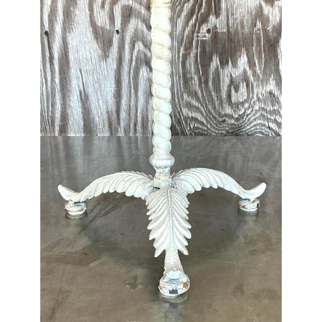 Shabby Chic Vintage Boho Patinated Feathers Drinks Table For Sale - Image 3 of 9