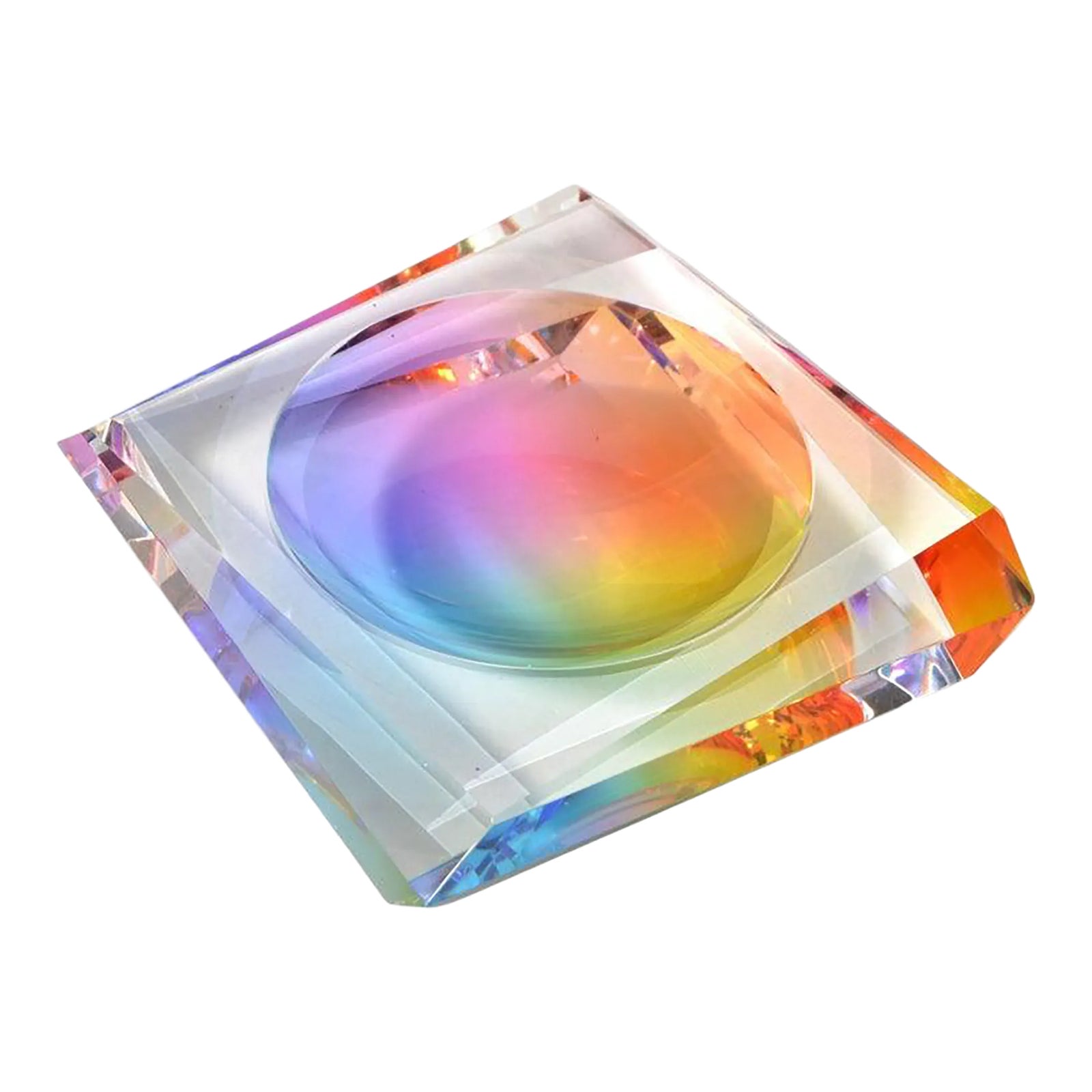 Victor Vasarely Style Op Art Vintage Lucite Cube Paperweight Desk ...