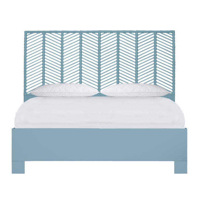 Liam Platform Bed King - Pool Blue For Sale - Image 12 of 12