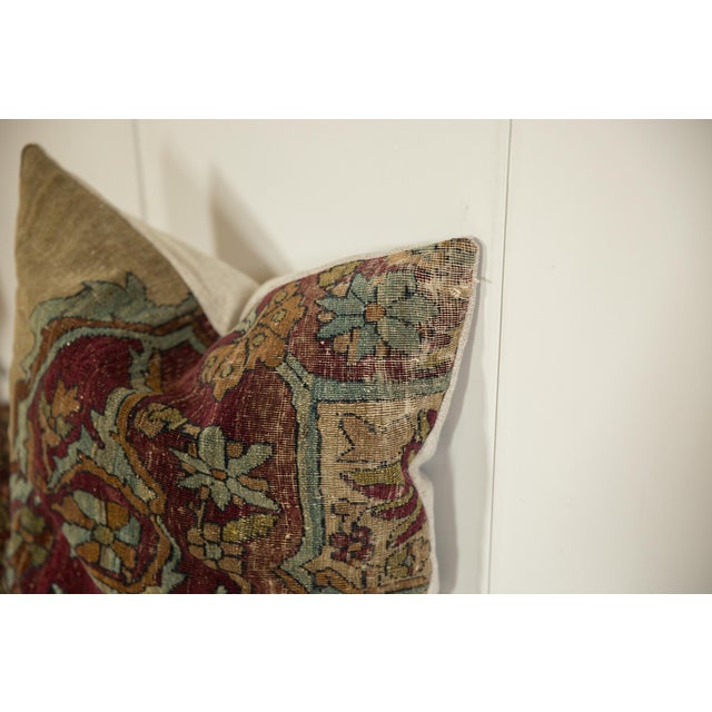 :: Reclaimed antique Kerman rug fragment circa 1840, though possible as early as the late 1700s, made into a lovely...