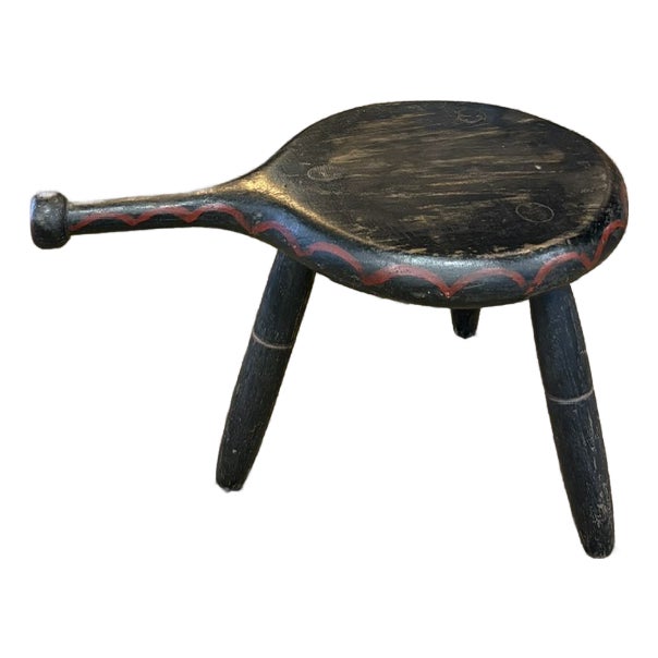 Antique American Primitive, Folk Art Tri Pod Milking Stool For Sale