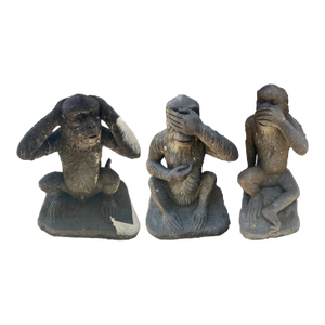 Balinese Large Scale "Three Wise Monkeys" Garden Sculptures - Set of 3