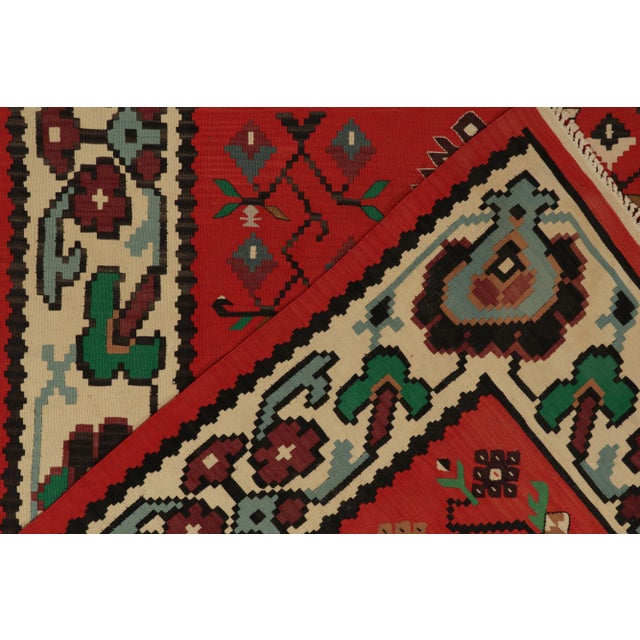 Textile Antique Geometric Red and Beige Wool Kilim Rug – 10′ X 12’9 – 19712″ 19712 For Sale - Image 7 of 8