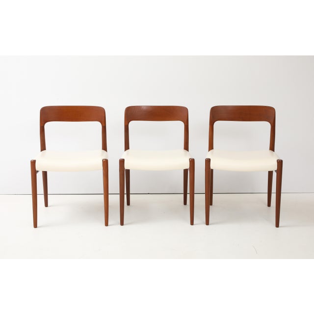 Amazing Set Of 10 1960's Teak and Italian leather dining chairs by Niels Otto Moller 8 side chairs model 77 and 2...