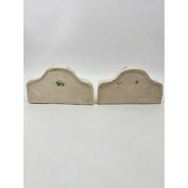 Mid-Century White Ceramic Dragon Wall Sconce Shelf Pair For Sale - Image 4 of 10