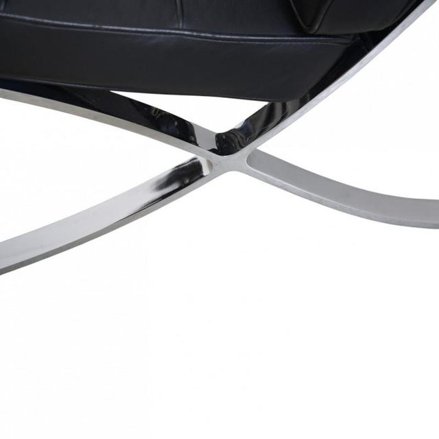 Barcelona Chair in Black Leather by Ludwig Mies van der Rohe, 2010s For Sale - Image 18 of 18