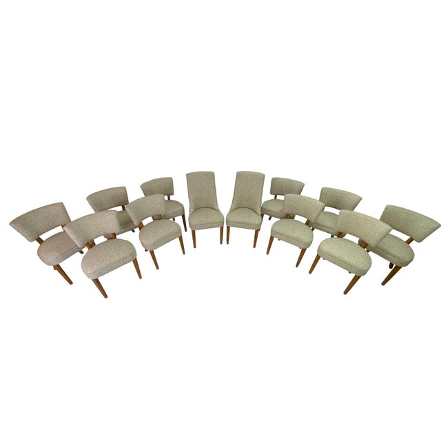 Mid-Century Modern Large Circa 1950s Mid-Century Modern Dining Chair Set — 12 Restored Chairs Including 2 Captain’s Chairs For Sale - Image 3 of 17