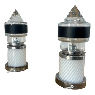 Space Age Murano Glass Table Lamps, Italy, 1970s, Set of 2 For Sale