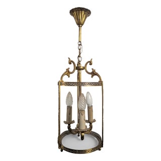 Vintage Brass and Lantern For Sale