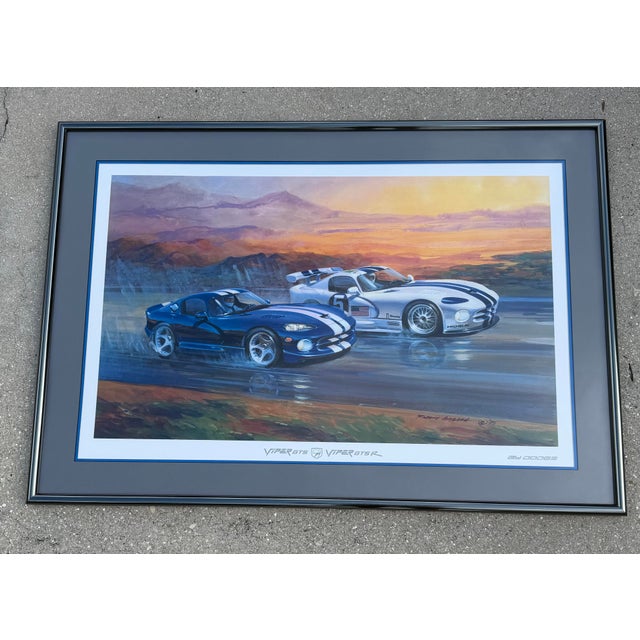 Vintage 1996 Dodge Viper Owners Invitational Framed Poster For Sale - Image 4 of 11