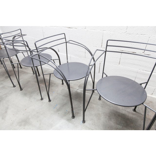 Silver Moon Armchairs by Pascal Mourgue, 1985, Set of 6 For Sale - Image 6 of 18